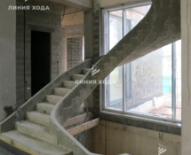 Забежная поворотная лестница из монолитного бетона ООО ЛИНИЯ ХОДА Проект 082_06